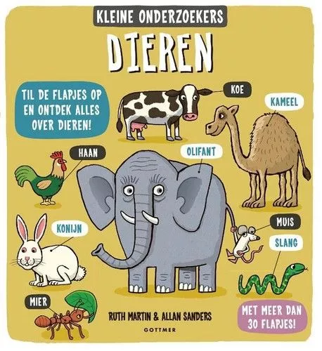 Uitgeverij Gottmer Flapjesboek Dieren 1 Uitgeverij Gottmer Flapjesboek Dieren
