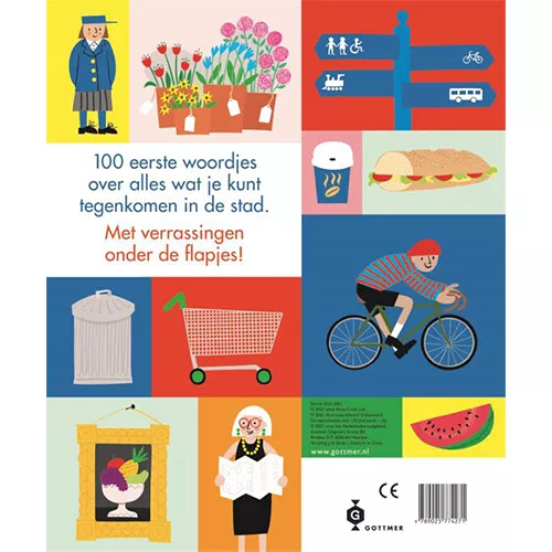 Uitgeverij Gottmer Flapjesboek 100 Eerste Woordjes - In De Stad - Afbeelding 2
